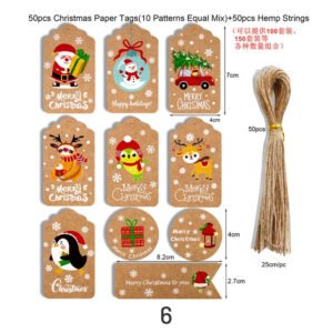christmas kraft hang tags sku 6