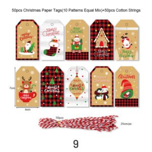 christmas kraft hang tags sku 9
