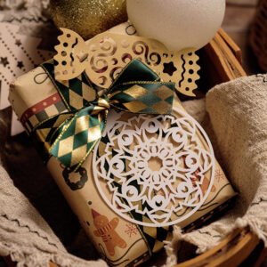 christmas lace cutout scrapbook paper wreath forest snowflake gift b2