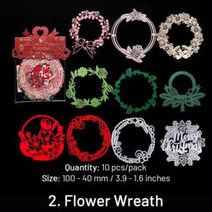 christmas lace cutout scrapbook paper wreath forest snowflake gift sku 2