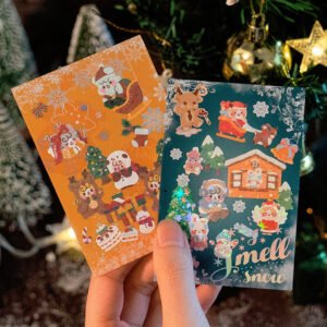 christmas laser silver pet background stickers snowflakes snowmen reindeer b3