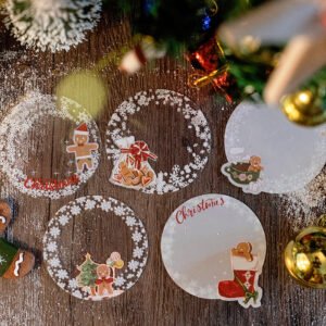 christmas laser silver pet background stickers snowflakes snowmen reindeer b8