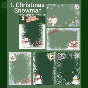 christmas laser silver pet background stickers snowflakes snowmen reindeer sku 1