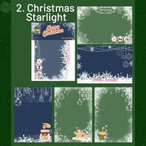 christmas laser silver pet background stickers snowflakes snowmen reindeer sku 2