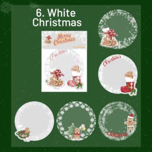 christmas laser silver pet background stickers snowflakes snowmen reindeer sku 6