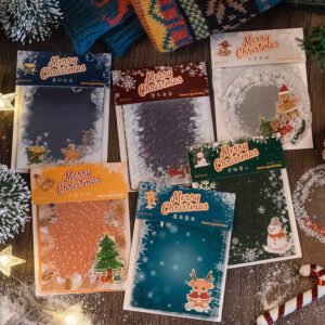 Christmas Laser Silver Clear Transparent Background Stickers - Snowflakes, Snowmen, Reindeer