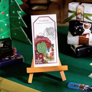 christmas long gold foil stickers trees snowmen greetings santa claus b
