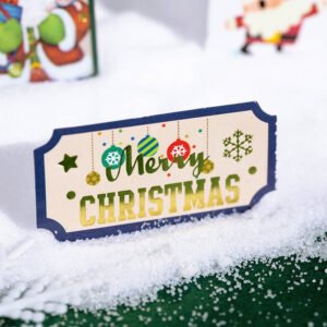christmas long gold foil stickers trees snowmen greetings santa claus c