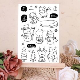 Christmas Penguin and Snowman Clear Silicone Stamps