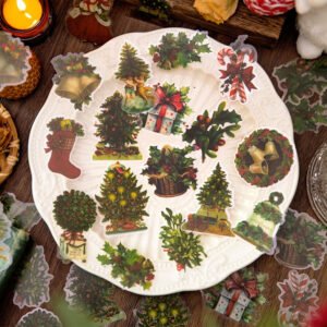 christmas people cartoon pet stickers girl angel snowman santa claus tree b2