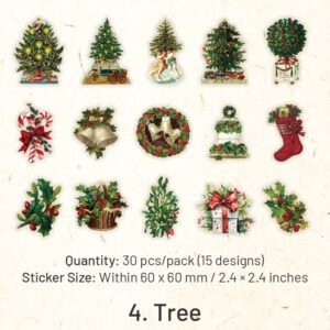 christmas people cartoon pet stickers girl angel snowman santa claus tree sku 4