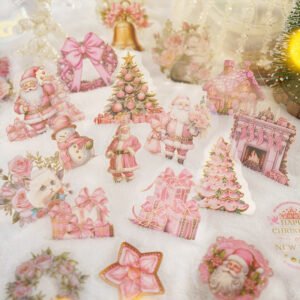 christmas pet hot stamping gold stickers wreath food gift b3