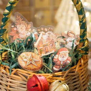 christmas pet hot stamping gold stickers wreath food gift b4