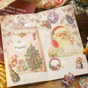 christmas pet hot stamping gold stickers wreath food gift b5