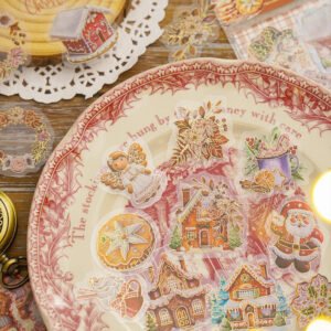 christmas pet hot stamping gold stickers wreath food gift b6