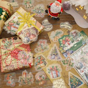 christmas pet hot stamping gold stickers wreath food gift b7