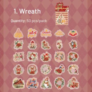 christmas pet hot stamping gold stickers wreath food gift sku 1