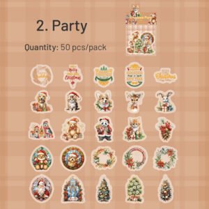 christmas pet hot stamping gold stickers wreath food gift sku 2