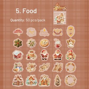 christmas pet hot stamping gold stickers wreath food gift sku 5