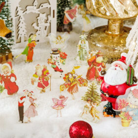 Christmas Clear Transparent Stickers - Angel, Lady, Fairy, Santa Claus, Girl, Pet