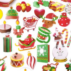 christmas pet stickers snowman gifts bells tree food b1