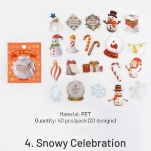 christmas pet stickers snowman gifts bells tree food sku 4