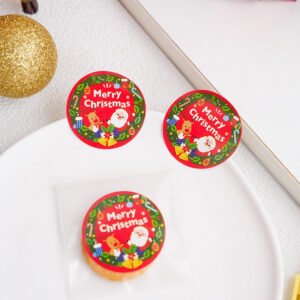 christmas red decorative seal stickers b3