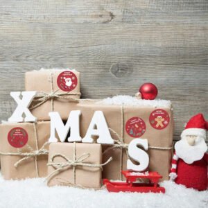 christmas red gift tag stickers b4