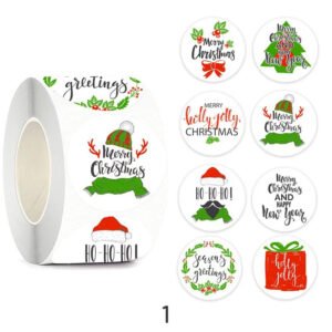 christmas roll kraft self adhesive stickers sku 1