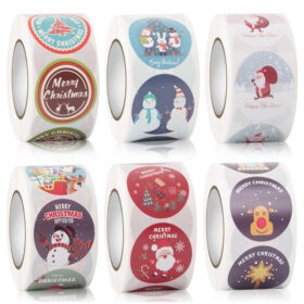 Christmas Rolled Adhesive Labels Stickers