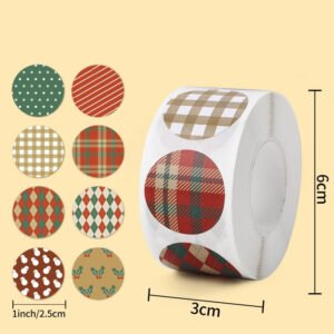 christmas round basic seal stickers sku
