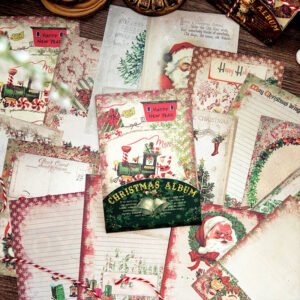 christmas scrapbook paper music stationery poster santa claus b3
