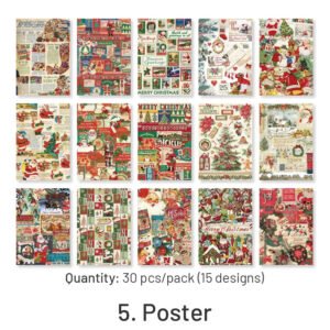 christmas scrapbook paper music stationery poster santa claus sku 5