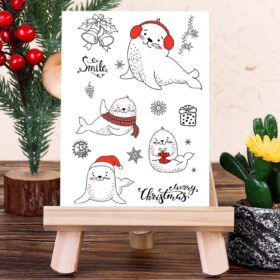 Christmas Seal Clear Silicone Rubber Stamps