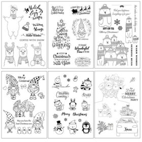 Christmas Silicone Rubber Stamps - Greetings, Animals, Characters