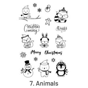 christmas silicone rubber stamps greetings animals characters sku 7