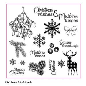 christmas silicone rubber stamps snowflakes plants reindeer a