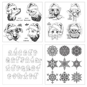christmas silicone rubber stamps snowman dog and cat greetings alphabet b2