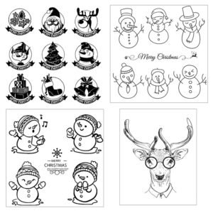 christmas silicone rubber stamps snowman dog and cat greetings alphabet b3