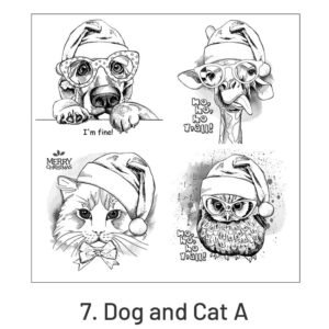 christmas silicone rubber stamps snowman dog and cat greetings alphabet sku 7