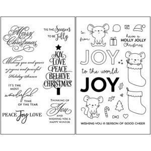 christmas silicone stamps tree words blessings penguin b2