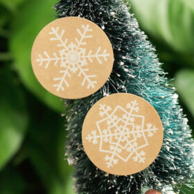 Christmas Snowflake Kraft Seal Stickers