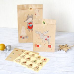 christmas tree shaped kraft sticker b4
