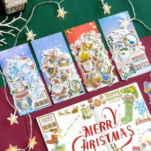 Christmas Washi Stickers - Tree, Snowflake, Snowman, Reindeer, Santa Claus, Greetings