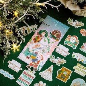 christmas washi stickers tree snowflake snowman reindeer santa claus greetings b3