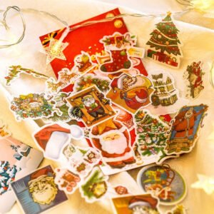 christmas washi stickers tree snowflake snowman reindeer santa claus greetings b4