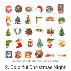 christmas washi stickers tree snowflake snowman reindeer santa claus greetings sku 2