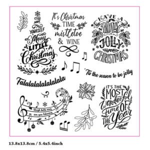 christmas words and text clear silicone rubber stamps a