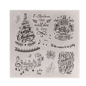 christmas words and text clear silicone rubber stamps sku