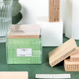Circle & Dots Geometric Wooden Rubber Stamp Set